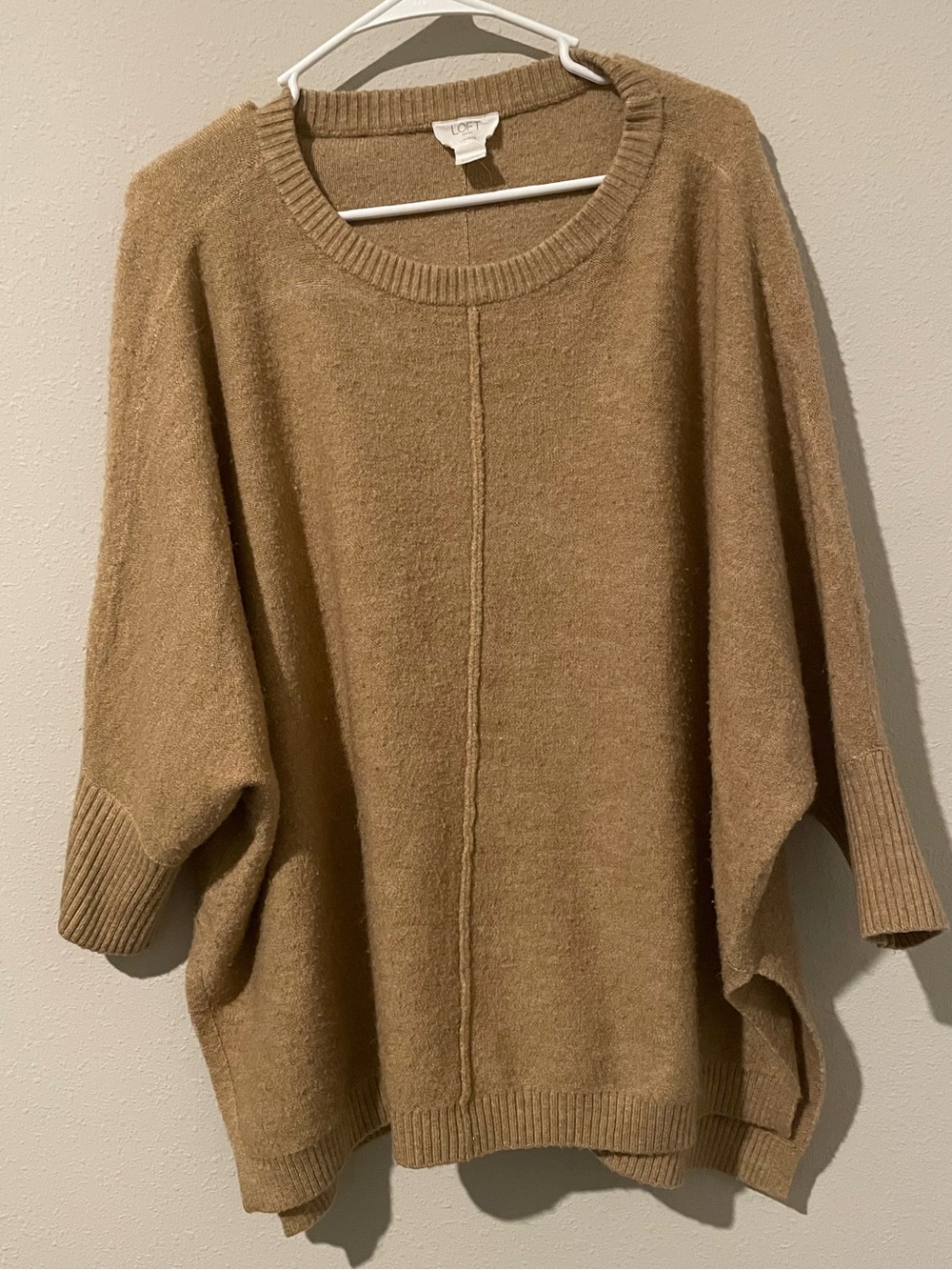 LOFT Lounge oversized Camel Dolman Pullover Sweater